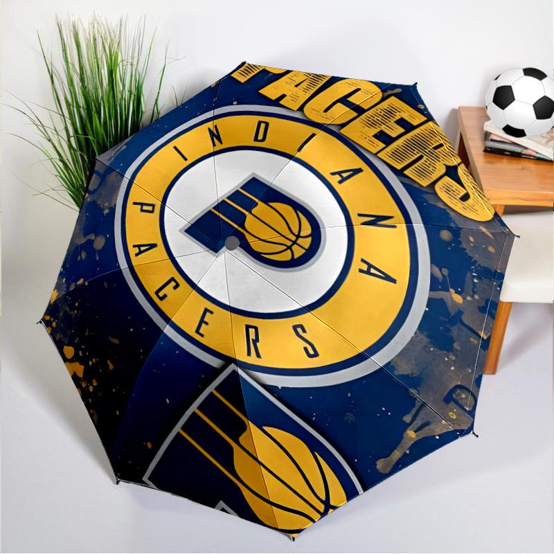 Pacers Basketball Team Umbrella 8-Frame for Travel, Camping, Casual Lightweight Portable Umbrella, Essential for Every Family Holidays Gift