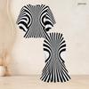 Women Plus Size Black Printed Round Neck Batwing Sleeve Ruffle Hem Top Fishtail Skirt Two Piece Set