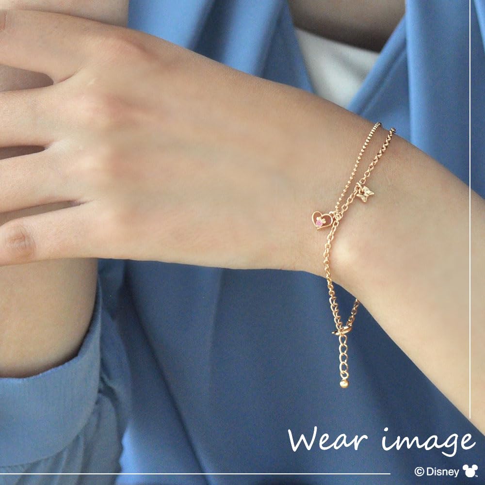 Minnie Silver Bracelet with Pink Gold Coating and Cubic Zirconia [Disney] (VBLDSW0005)