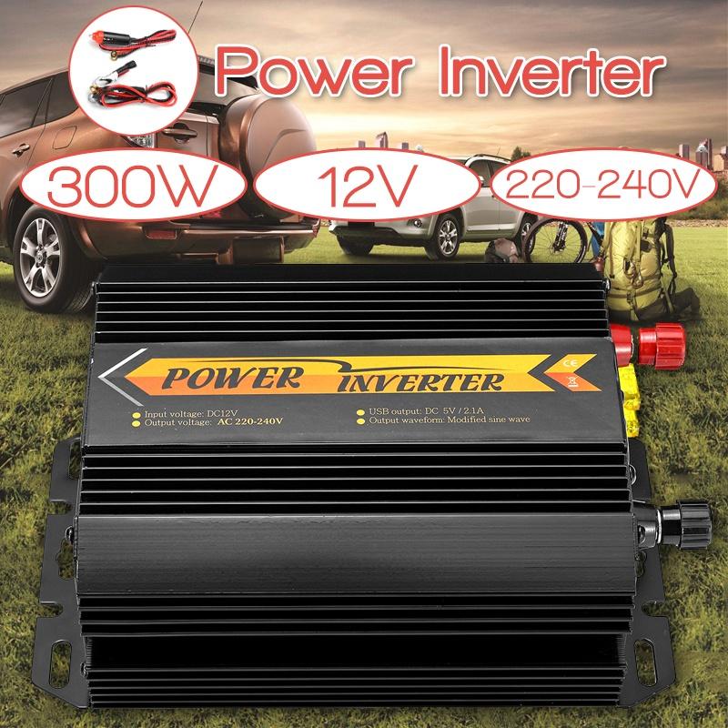 Buy 300W Power Inverter Pure Sine Wave 12V DC To 220V With AC Outlets ...