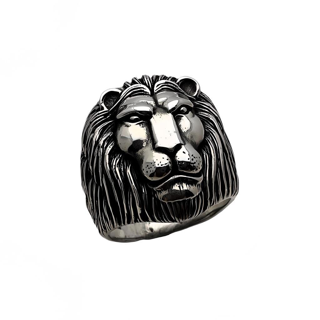 

Серебряное кольцо без камней с головой льва 230051700G19Y