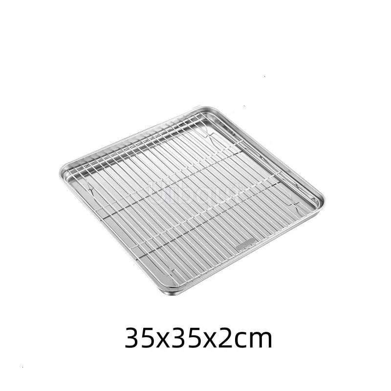 Golden Square Stainless Steel Food Service Tray plate set Nonstick Bakeware Fruit Cookie Bread Plate Kitchen Storage Container