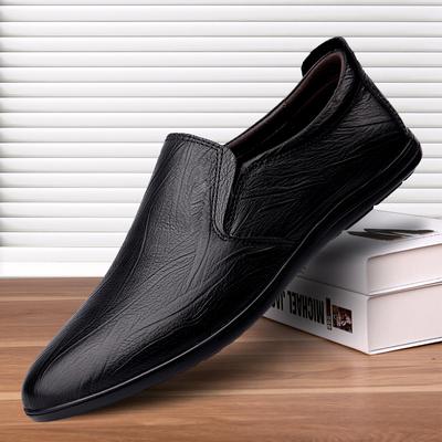 New Italian Genuine Leather Shoes Men Loafers Casual Dress Flats Luxury Brand Soft Man Moccasins Comfy Slip On Formal Boat Shoes