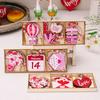 Charming Pink Wooden Love Heart Hanging Decorations For Valentine's Day Home Decor