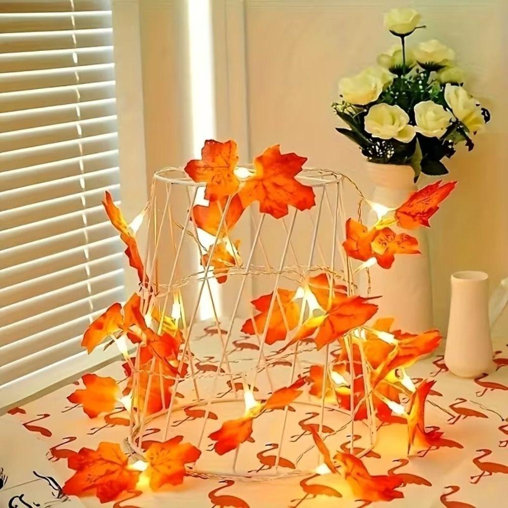 Artificial Maple Leaf Maple Leaf String Lights Fall String Lights Decor Thanksgiving Decor
