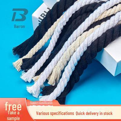 1-20mm Three-Strand White/Black/Beige Thick Braided Tibetan Cotton Rope