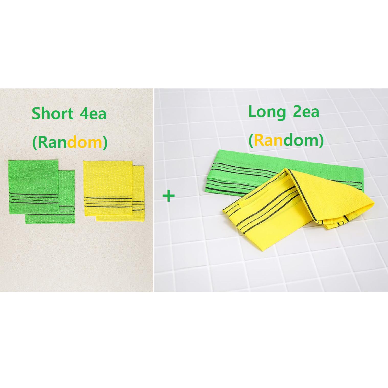

Полотенце-скраб для тела из вискозы, 2 шт. (2 типа) Корейский пилинг спины 1 Set (6ea)