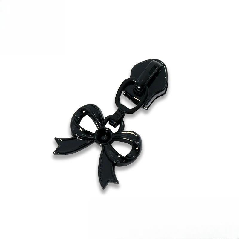 4PCS Cute Bow Pendant Zipper Heads for Bags and Clothes Colorful Nylon Pull Ring Resin Zipper Head 3/5 Zipper Heads