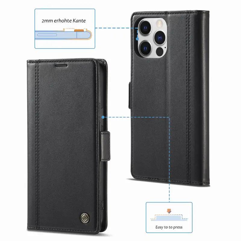 Magnetic Flip Leather Case For iPhone 16 15 14 13 12 Pro Max 11 X XS XR 7 8 Pro Plus Max Mini SE Book Card Slot Wallet Cover