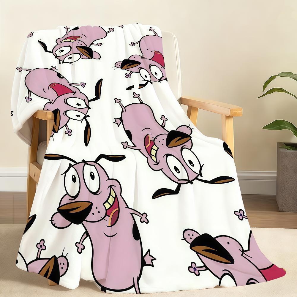 Kawaii Cartone Animato C CORAGGIO T Il C Codardo D Cani Coperta Per Morbida Coperta da Lanciare per Picnic Letto Divano Casa Camera da Letto Calda Confortevole