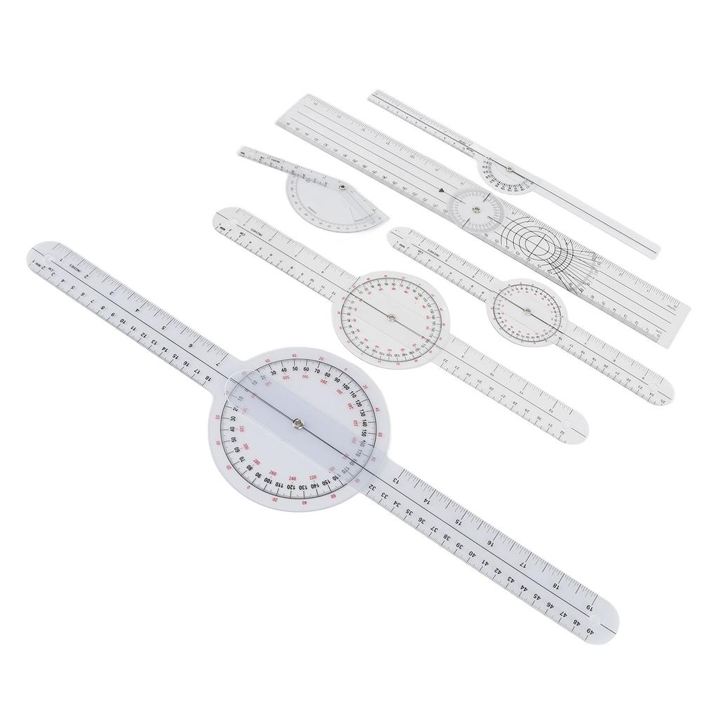 6ks Lékařský spinální goniometr Kloubní úhloměr pravítko Multifunkční kombinace