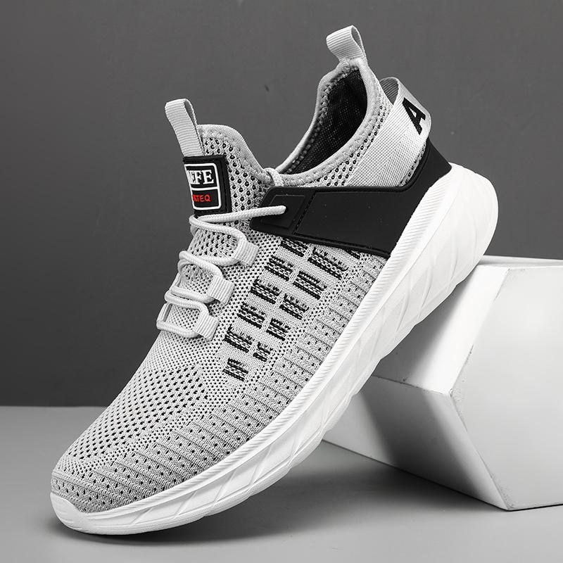 

Мужские кроссовки с дышащей сеткой, спортивные амортизирующие кроссовки, повседневная обувь 39 серый