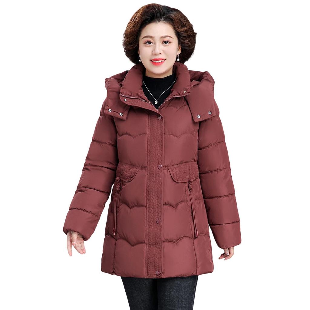 2025 Mid-Length Cotton Padded Jacket: Warm Winter Coat for Middle-Aged & Elderly Women