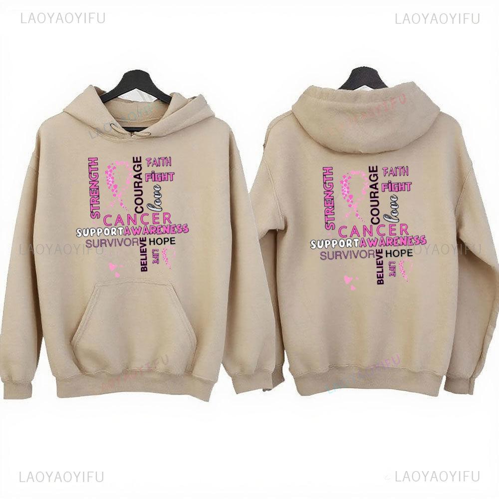 Cancer Hoodie Breast Cancer Hoodie Cancer Hoodie Pocket Adjustable Drawstring Sportswear Autumn and Winter Keep Warm