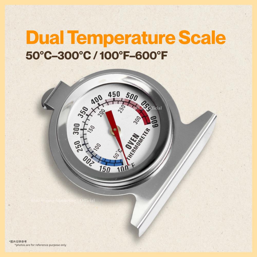 Oven Thermometer Accurate 50-300°C/100-600°F Grill Fry Chef Smoker Gauge Stainless Steel Thermo Meter Kitchen Cooking Baking