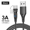 1 vnt. Mobiliojo telefono duomenų kabelis 1 vnt. 180 į USB Type C greito įkrovimo kabelis 3A USB mini kabelis