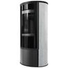 Wood Burning Steel Stove KRATKI ERIK Ø 150 5,5 kW Decorative Ceramics WHITE NATURAL Black Thermotec Self Closing Door