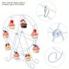 Ferris Wheel Cupcake Stand Dessert Serving Tray Metal Cupcake Display 360° Rotatable for Wedding Party Furnishing Accessories
