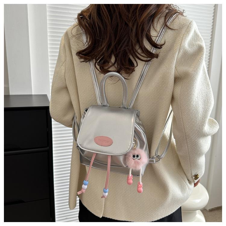 Women's Faux Leather Backpack New Retro Style Commute Bag Dual Shoulder Handbag Versatile Bookbag