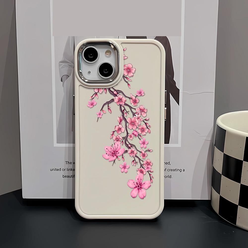 Pink Flowers Phone Case Suitable For IPhone 16 15 Plus 14 13 12 11 Pro Max XS XR 7 8 Case Cover Funda For IPhone 16 15 14 Plus