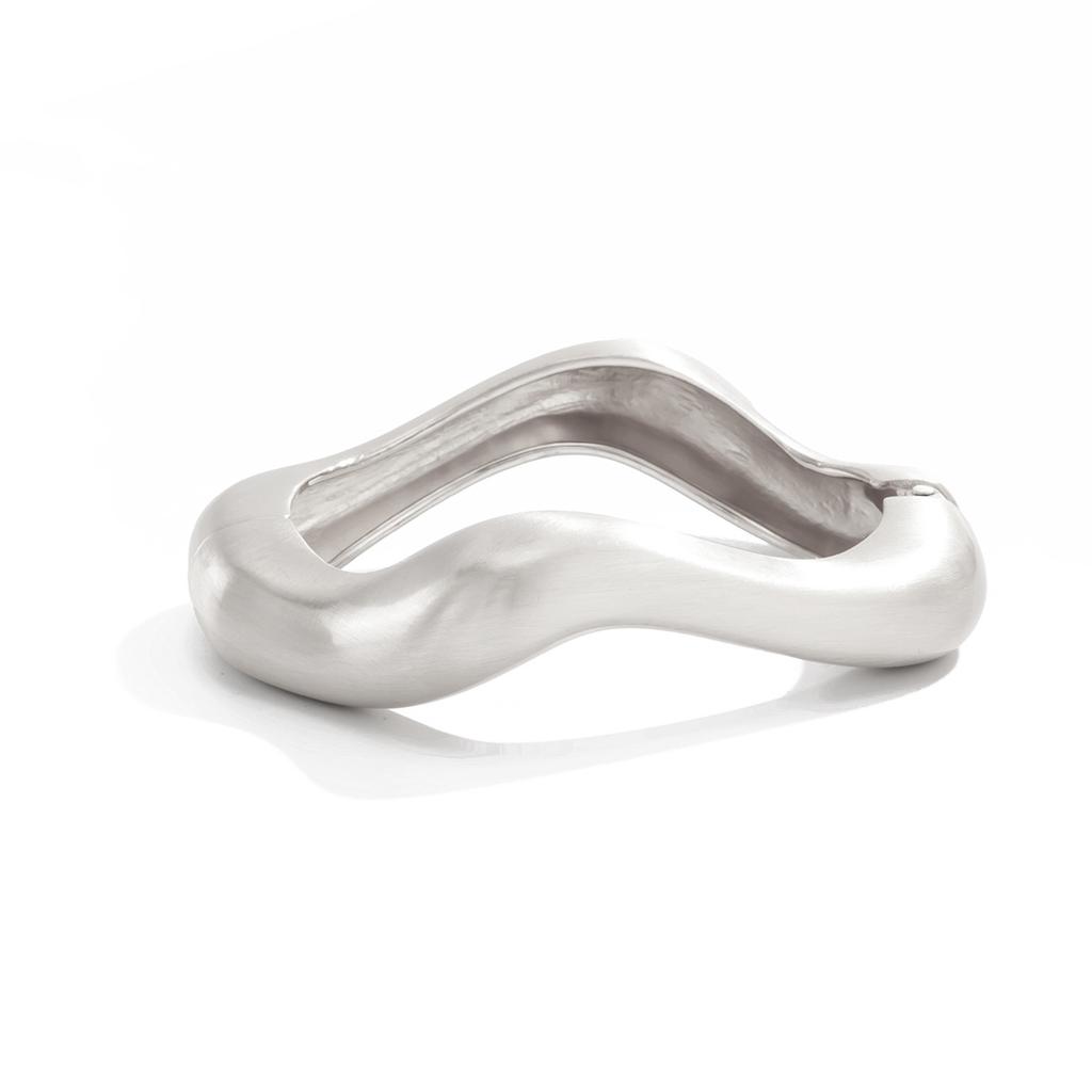 Exaggerated Metal Matte Texture Wide-Sided Bracelet, Irregular Design Water Drop Spring Bracelet