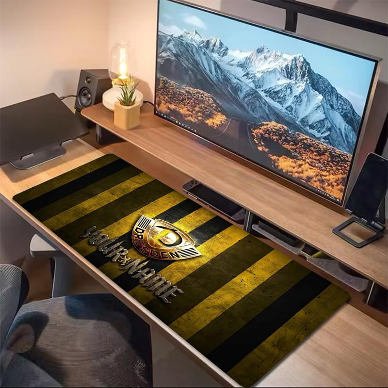 Dynamo Dresden Custom Name Large Size Mouse Pad Large Gaming Table Cushion Non-slip Laptop Tablet Big Mousepad XXL Mat Mini PC Playmat With Lock Edge
