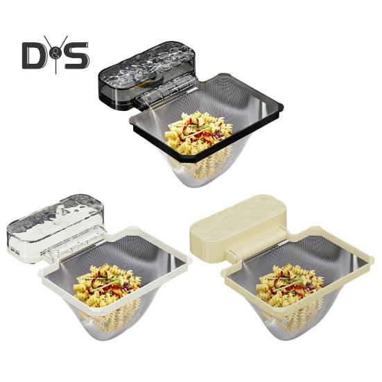 Disposable Sink Filter Rack with 100 Filter Mesh Bags Water Wave Texture Waste Rack Suction Cup Sink Strainer Rack Sink Filter Holder