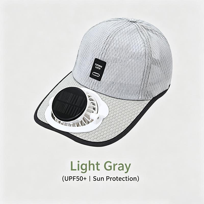 Solar Powered Cooling Fan Cap USB Rechargeable Anti-UV Breathable Sun Hat for Summer Outdoor Sport Travel Daily Use