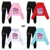 Hunters Demon Kpop Pattern Print Kids Hoodie Pants Set Fashion Gift Clothing