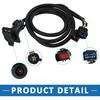 7-Foot 7 Pin Trailer Wiring Harness Extension Connector Vehicle-Side Truck Bed 7 Way RV Wiring Plug Harness Extension for Dodge for Ram 2500