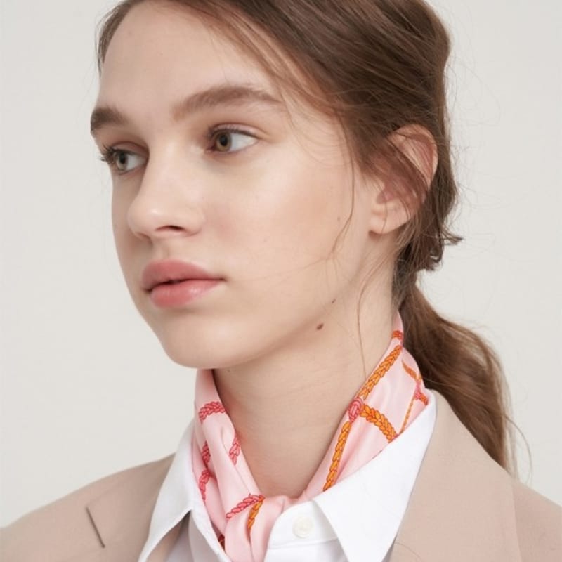 BB’DE SOLI’DE Rope silk mini scarf pink