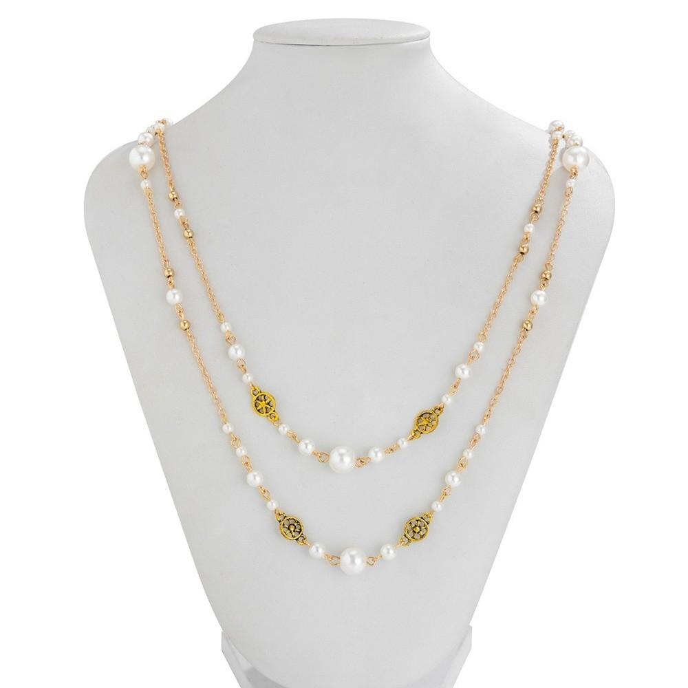 2Pcs/Set Long Chain Long Chain Necklace Double Layers Sweater Chain  Personalized Trend