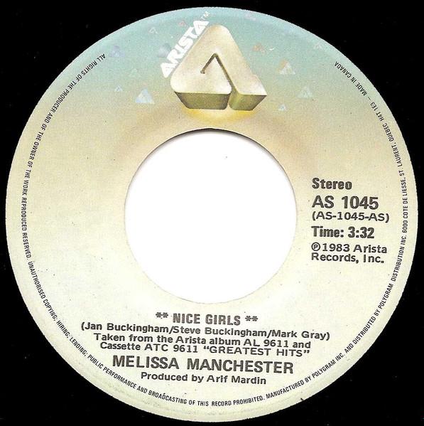

7inch Record MELISSA MANCHESTER - Nice Girls AS1045 Arista 1983 Canada Rock Used