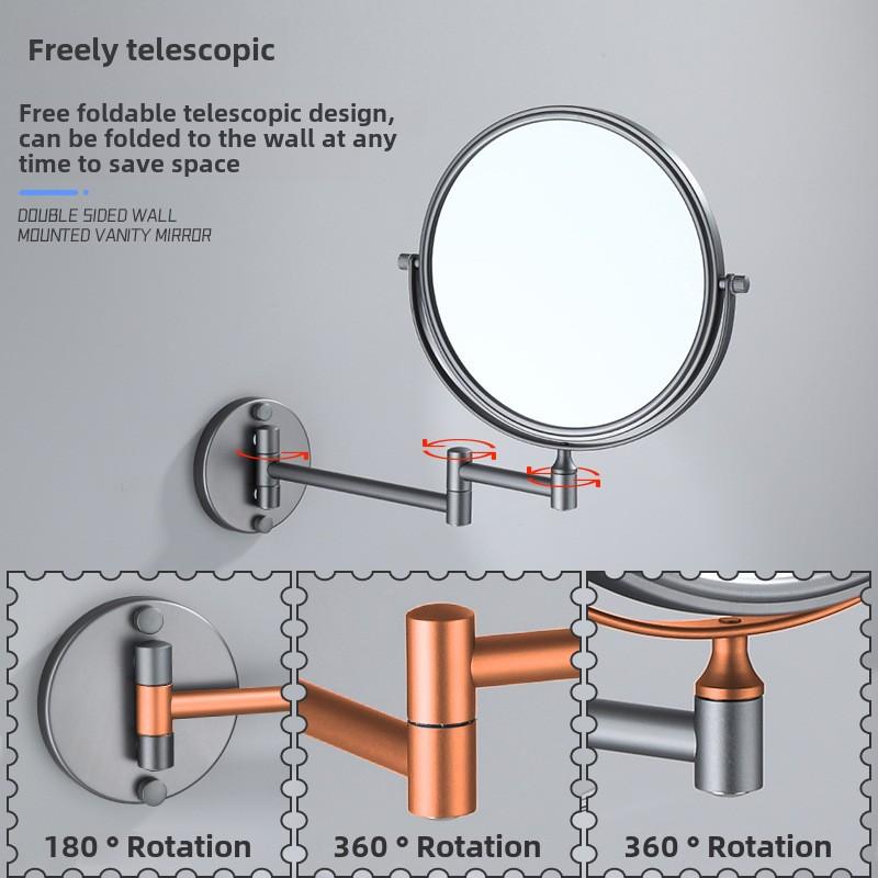 8 Inch Wall Mounted Bathroom Mirror Makeup Mirror 3X Magnifying Touch Vanity Cosmetic Mirrors No Light Style