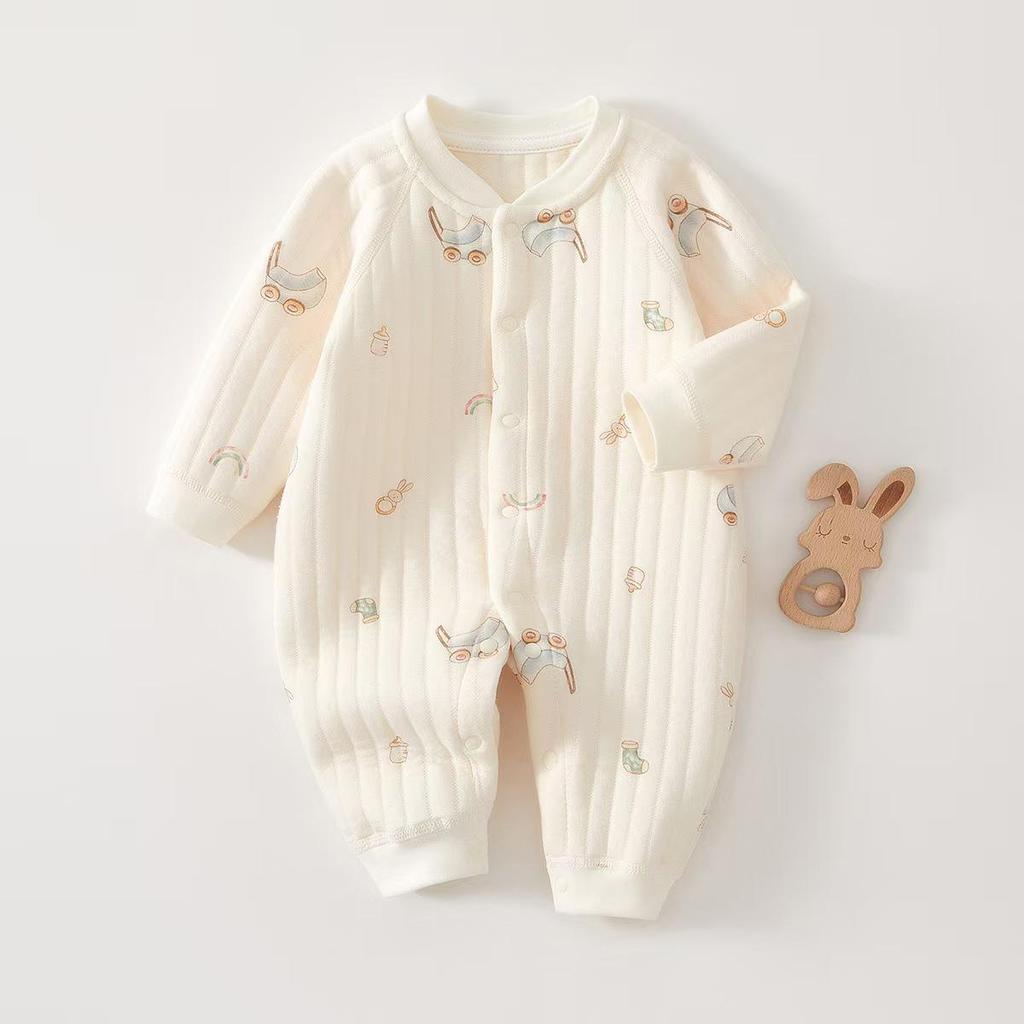 A-Class Pure Cotton Baby Jumpsuit - Warm, Long Sleeve Romper for Autumn/Winter for Newborns