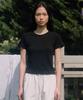 Beiodeu V-Stitch Short-Sleeved T-Shirt_Black