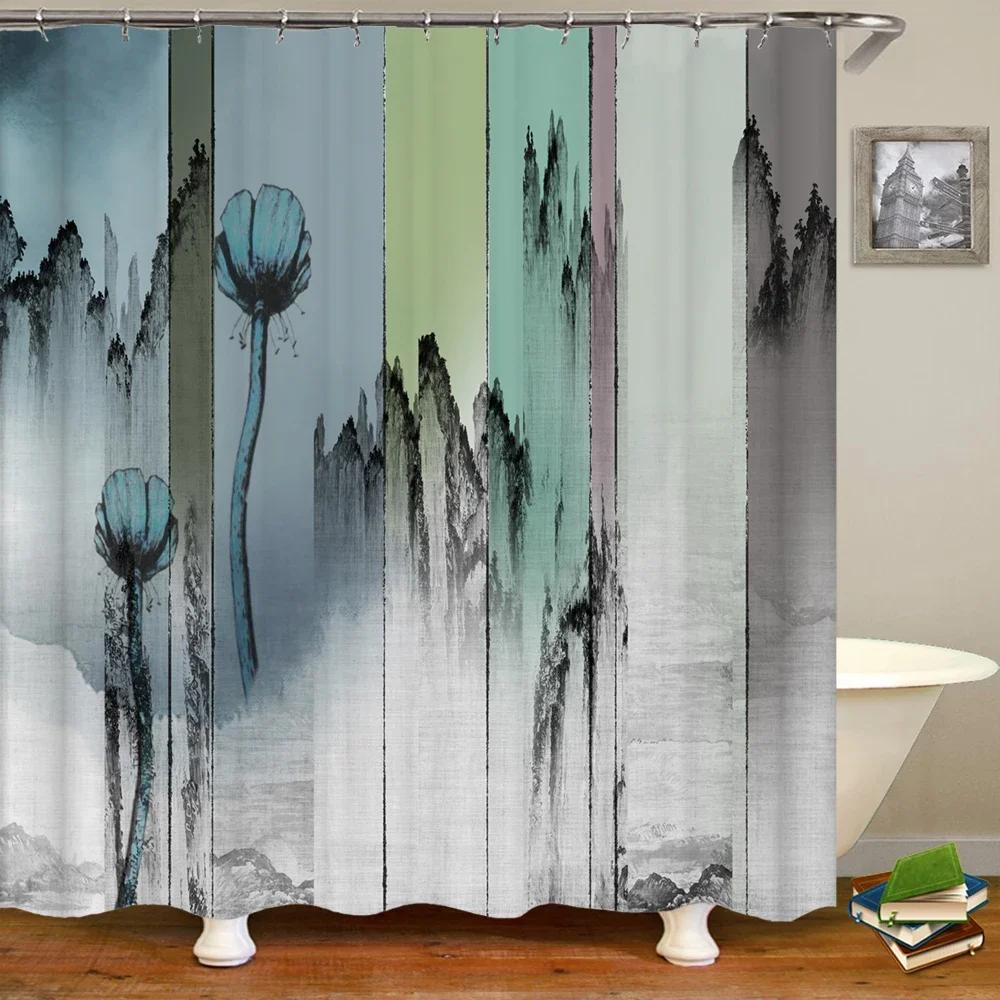 3d Shower Curtain Japanese style landscape Waterproof Bathroom Curtain With Hooks Home Decoration Washable Polyester Bath Screen