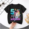 2026 New K-POP Saja Boys Print Short-Sleeved Spring Family Clothing for Boys and Girls Cute Polyester T-shirt for Boys and Girls