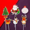 6pcs/set Merry Christmas Cupcake Toppers New Year Cake Decoration Santa Claus Tree Reindeer Cake Toppers Picks Xmas Party Supply