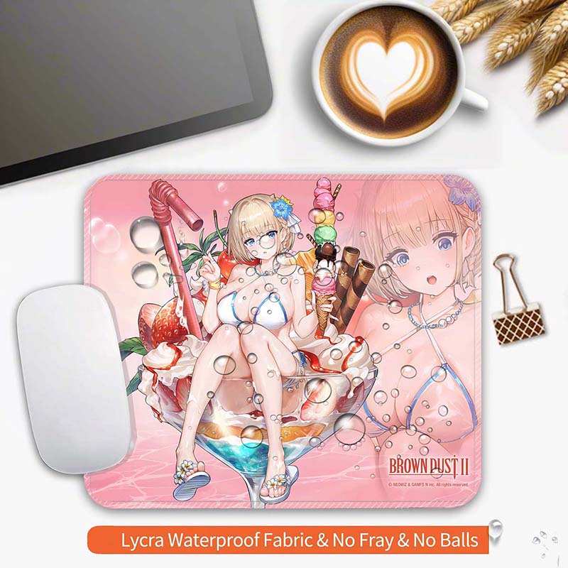 Liberta Teresse Justia Sylvia Anime Standard Mouse Pad B_Browndust 2 Small Mousepad Gaming MousePads PC Non-Slip Travel Mousemat