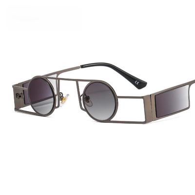 Personality Punk Geometric Metal Sunglasses T22009 - Unisex Avant-garde Round Frames for a Modern Street Style.