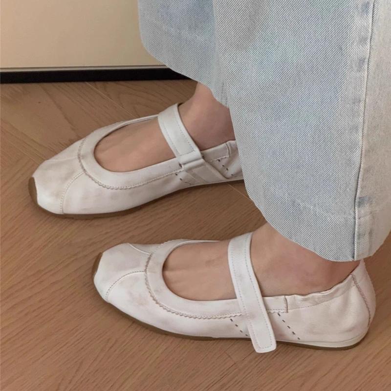 Women's Flat Shoes 2025 New  Non-slip Shallow Mary Jane Shoes Female Large Size Comfortable Ballet Shoes For Women