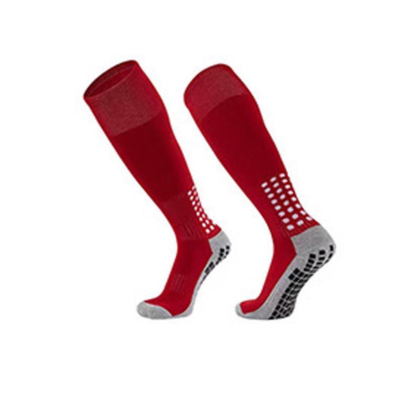 

Foreign Trade Silicone Non-Slip Stockings Football Socks Thickened Towel Bottom Training Shock-Absorbing Sports Socks Adult Over-The-Knee Rubber Socks One size fits all красный