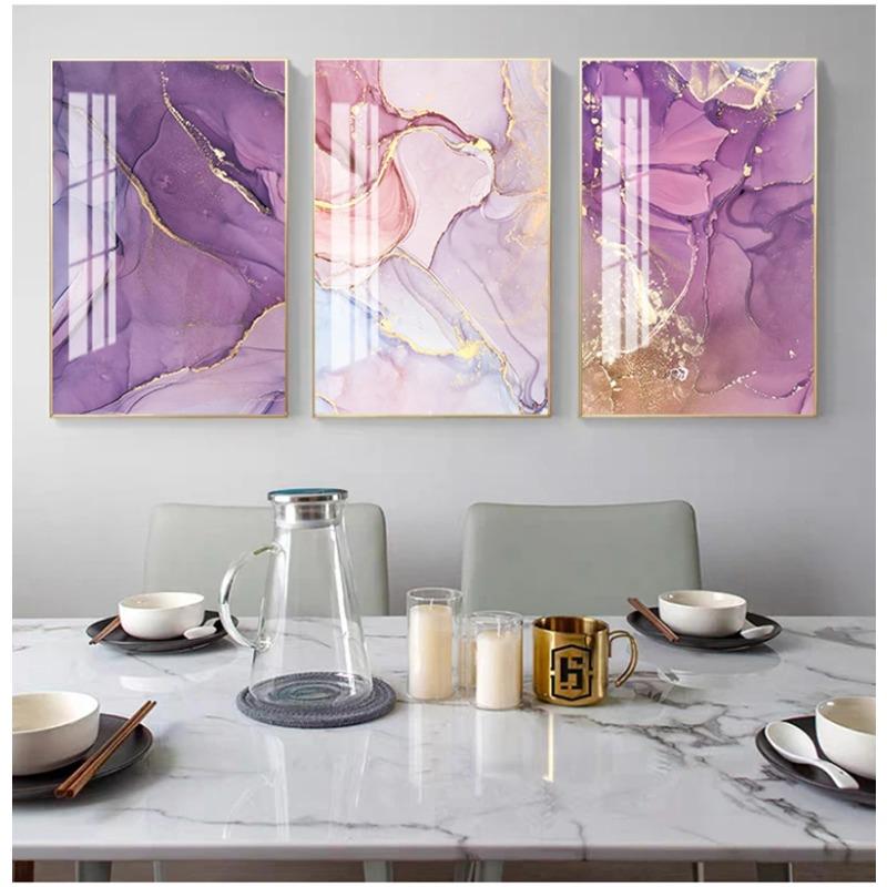 Nordic Colorful Golden Scandinavian Modern Abstract Canvas Painting Wall Art Print Pictures for Living Room Home Decor