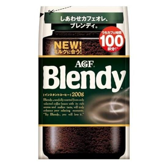 AGF Blendy Bag Instant Coffee Soluble Café Au Lait Lovers Refill 200 Grams (x 1)