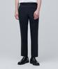 Wool Blend Relaxed Tapered Hidden Banding Crop Slacks [Navy]