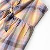 Women's Summer Plaid Bow Lace-Up Mini Dress