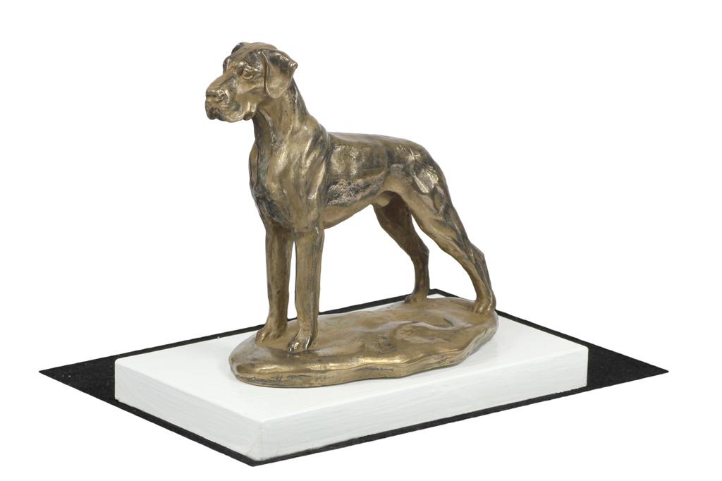 Great Dane II - hundefigur, figur på hvit base, trofé for Art-Dog hundeutstilling