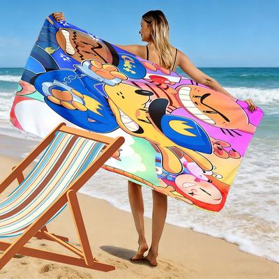 Dog Man Print Beach Towel, Large Soft Quick Dry Towel for Beach Camping Swimming