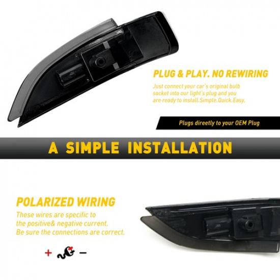 Left+Right Side Dynamic Mirror Signal Turn Light For Toyota Prius C 2012-2018